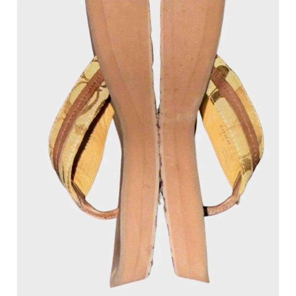 COACH DESIGNER JADEN WEDGE PLATFORM SANDALS THONG FLIP FLOP 9.5